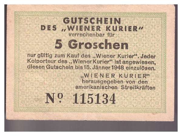 5 Groschen Wiener Kurier Ng.3 -No.115134