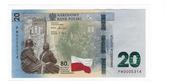 20 Zlotychj 2024 80 Wybuchu Powtania Warzawskiego unc