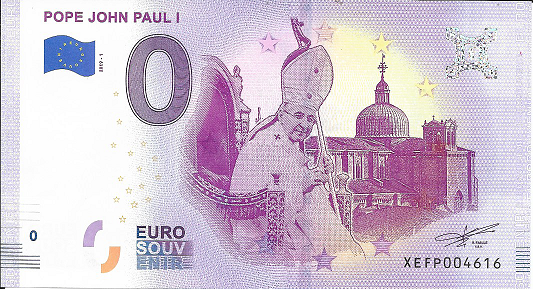 Deutschland Pope John Paul I 2019-1 Unc 0 Euro Schein