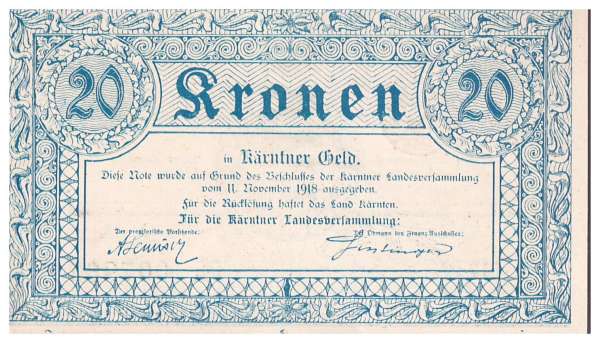 20 Kronen 1918 Kärntner Geld