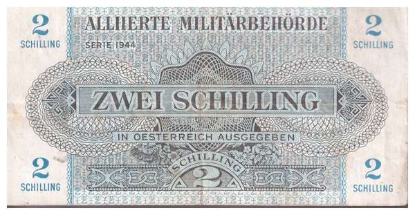 2 Schilling 1944 Pick 104 b) mit WZ Militäry Alliierte Militärbehörde