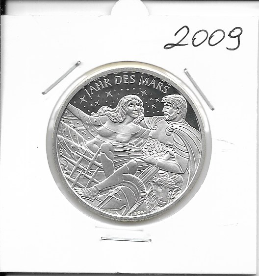 2009 Kalendermedaille Jahresregent Mars Silber