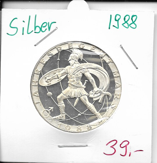 1988 Kalendermedaille Jahresregent Mars Silber