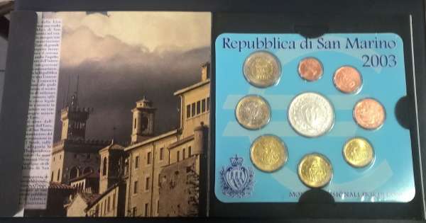 San Marino 2003 KMS Coinset Münzset Kursmünzensatz Blister