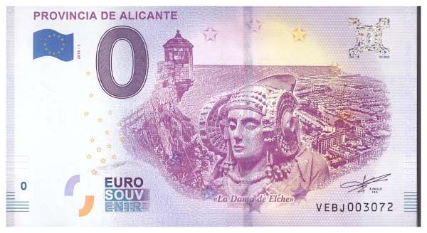 Spanien Provincia de Alicante - Unc 0 Euro Schein 2018-1