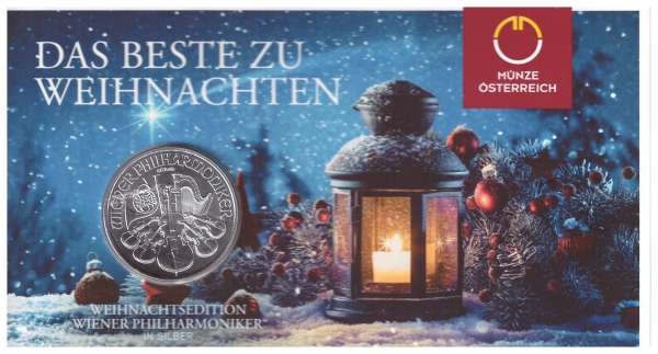 Christmas Edition 2025 Wiener Philharmoniker 1 Unze Feinsilber (999)
