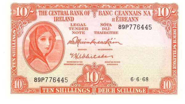 Irland - 10 Shillings 1968 Unc Pi.63