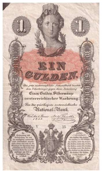 1 Gulden 1858 Franz Joseph I Ank.130