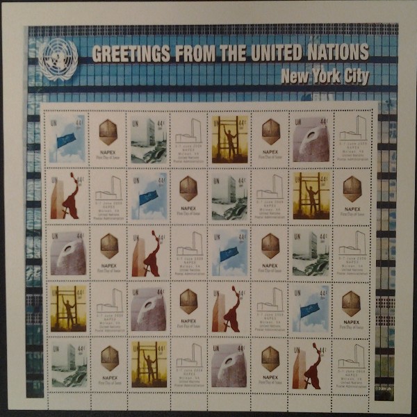 UNO New York GRUSSMARKEN 44 C BOGEN 1 version 2009 Postfrisch (16)