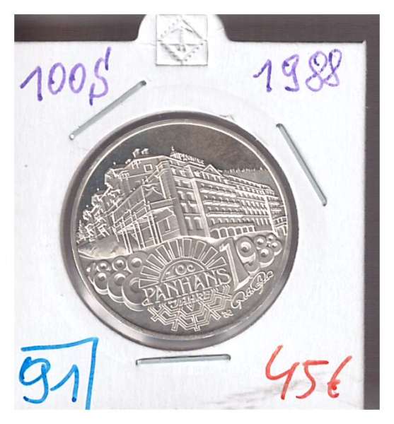 Nr. 091 100 Jahre Panhans 1988 Casinos Austria Silber Jeton 100 Schilling