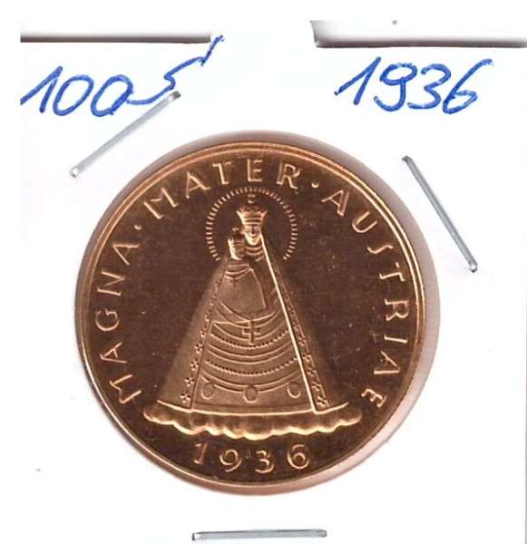 100 Schilling Gold 1936 Magna Mater