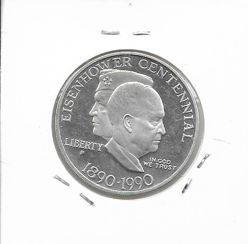 1 Dollar 1990 P Silber USA Eisenhower Centennial
