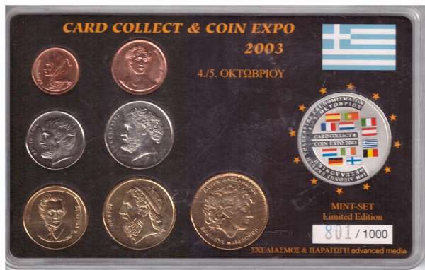 Card Collect & Coin Expo 2003 Grechenland Mint Set 801/1000