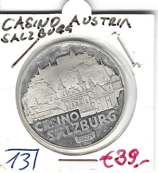 Nr. 013 Casino Salzburg 1977 Silber Casino Jeton 100 Schilling