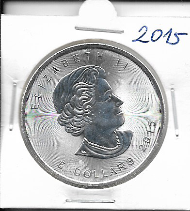 5 DOLLAR 2015 Canada Maple Leaf Silber 1 Unze