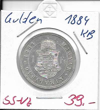 1 Gulden Forint 1886 KB Silber Franz Joseph