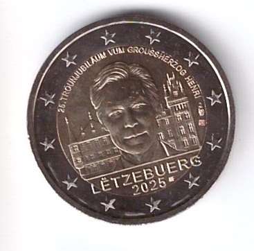 2 Euro Luxemburg 2025 Thronjubiläum Großherzog