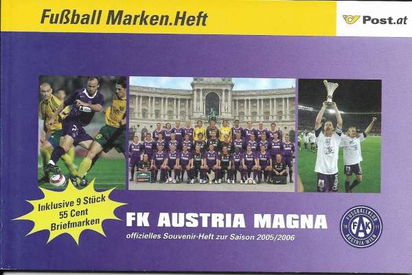 Fußball FAK Austria Magna 2005/2006 Stamps Book Marken Heft
