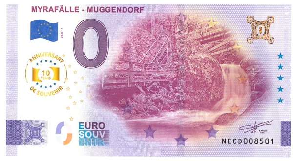 ANK.Nr.107a Myrafälle Muggendorf 0 Euro Schein 2025-1 Anniversary