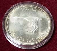 1 DOLLAR 1967 Canada Gans 1867-1967 SILBER  KANADA 1 DOLLAR 1967 Canada Gans 1867-1967 SILBER  KANADA