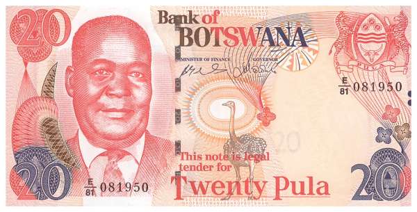 Botswana Pi.25 20 Pula 2002