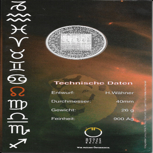 2003 Kalendermedaille Jahresregent Silber im Blister