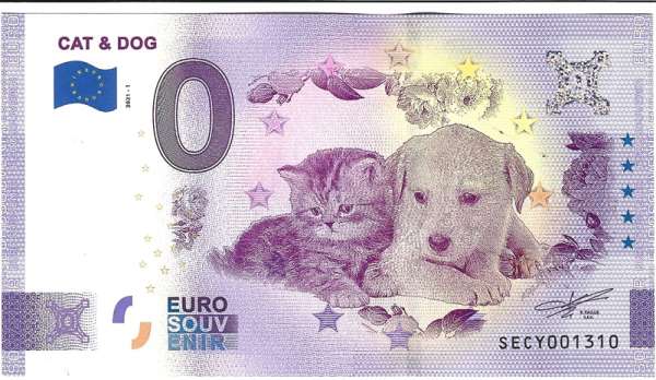 Cat & Dog 0 Euro Schein 2021-1 Italien