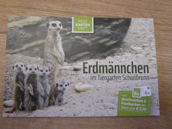 Erdmännchen im Tiergarten Schönbrunn Postkartenheft mit 6 Marken