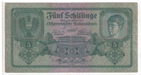 5 Schilling 2 Jänner 1925 Ank.Nr.211 Pick 88 Nr. 1034 751644