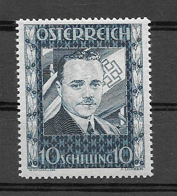 Österreich 1936 10Schilling Dollfuß mit Falz Ank.588