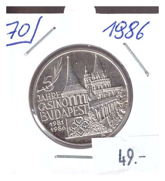 Nr. 070 5 Jahre Casino Budabest 1986 Casinos Austria Silber Casino Jeton 100 Schilling