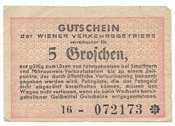 5 Groschen 1945 Wiener Verkehrsbetriebe NG4