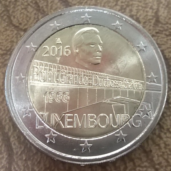 2 Euro Luxemburg 2016 50 Jahre Großherzogin-Charlotte-Brücke