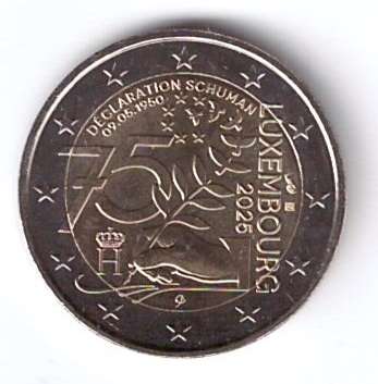 2 Euro Luxemburg 2025 75 Jahre Schuman Deklaration