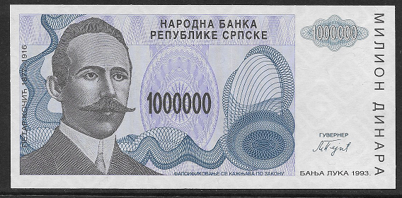 Bosnien Herzogowina- 1 000 000 Dinara 1993 UNC - Pick Nr.155