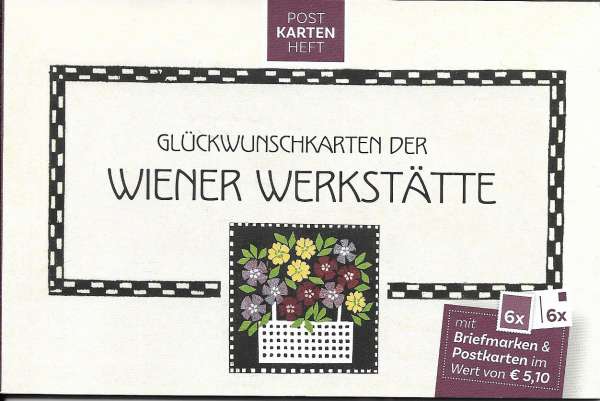 Glückwunschkarten der Wiener Werkstätte Postkartenheft mit 6 Marke