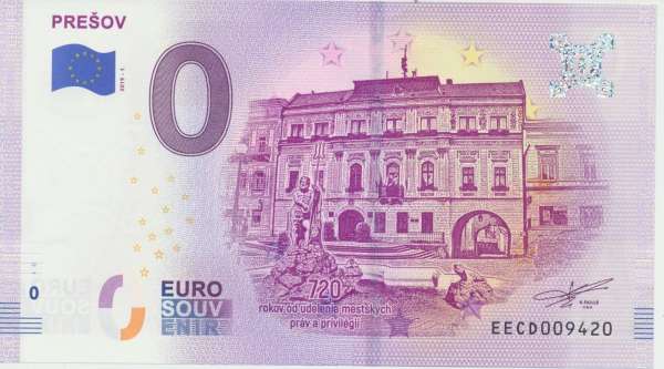 Slowakei Presov - Unc 0 Euro Schein 2019-1