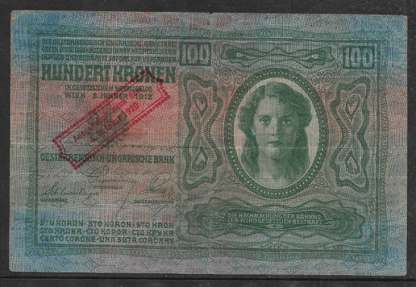 100 Krone 2.1.1912 Ausgegeben nach dem 4.Oktober 1920 2793/71018