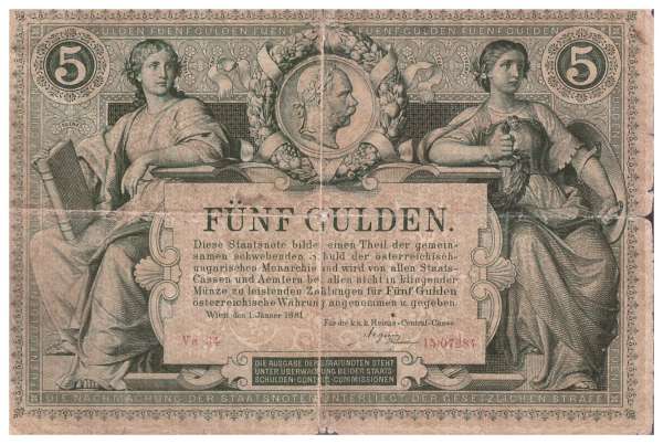 5 Gulden 1881 Franz Joseph I Ank.146