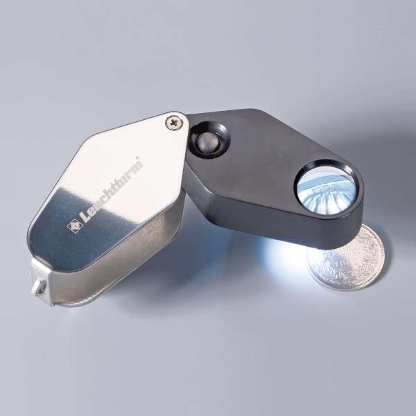 LED-Einschlaglupe, 10-fache Vergrößerung, schwarz, Ø 18 mm 329828