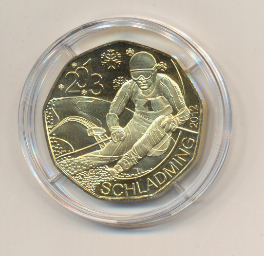 ANK Nr.22 24 Karat vergoldet 2012 Schladming 2013 5 Euro Silber