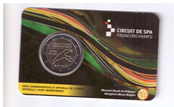 2 Euro Belgien 2025 2 Euro Rennstrecke Spa-Francorchamps Gelb