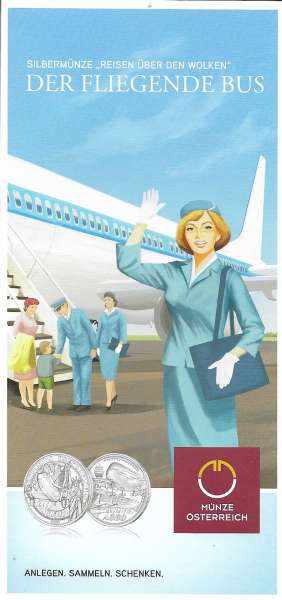ANK Nr. 47 Flyer FOLDER ZU DER 20 EURO Münze Reisen über den Wolken 2020