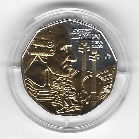 5 Euro 2009 Joseph Haydn Premiumausgabe 24 Karat Teilvergoldet Silber