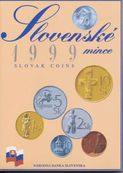 Slowakei Kronen 1999 Kursmünzensatz - Slovenske Mince (Slovak Coins) unc.