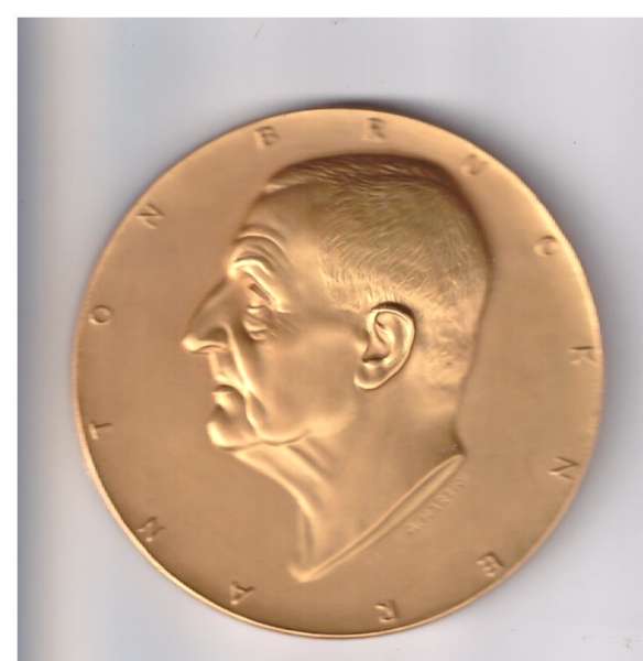 Anton Bruckner AE Medaille 1924 auf seinen 100. Geburtstag, Med. Hartig, =103,90 g, 60 mm