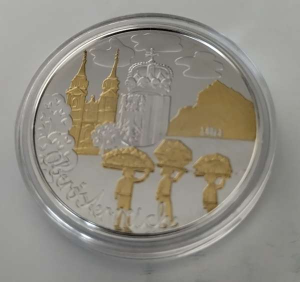 10 Euro 2016 Oberösterreich Silber 24 Karat Teilvergoldet Ank. Nr.29