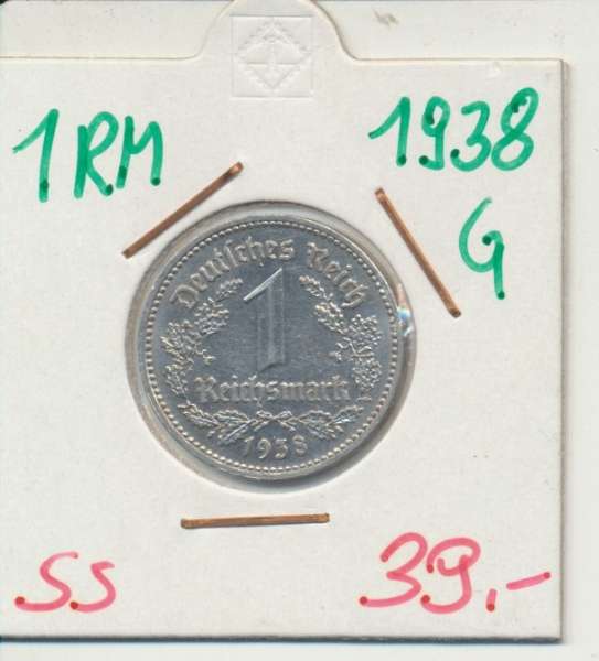 1 RM Reichsmark 1937 F Nickel