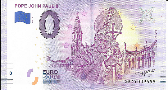 Pope John Paul II 2018-2 Unc 0 Euro Schein