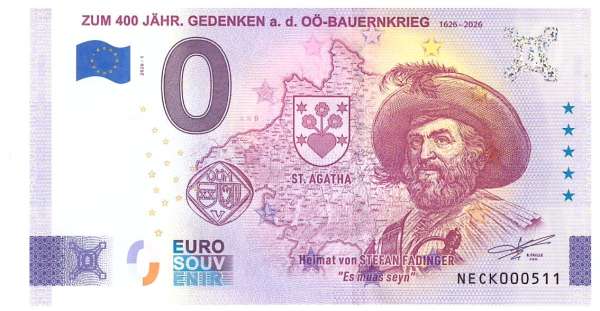 ANK.Nr. zum 400 Jähr. Gedenken a.d. OÖ Bauernkrieg 0 Euro Schein 2026-1